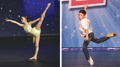 Ariana Pruett, left, and Jionni Moonier, right, perform at recent dance competitions.