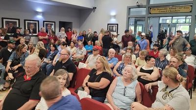 More than 100 people were at the Arnold City Council meeting on Aug. 15 with most attending opposing the planned Arnold Parkway road project.