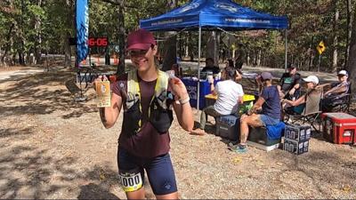 Aubrie Meadows of High Ridge placed first in the DeClue Loop Trail 50K Race in Wildwood.