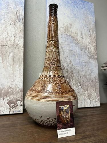 Jerry Williams donated this ceramic creation to Leader Publications, and it was awarded as a door prize during the Leader’s first Celebrating Women event on March 8 at the Oak Valley Golf Course and Resort in Pevely.