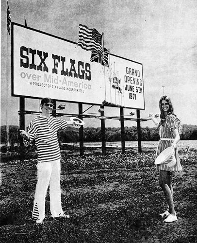 An advertisement for Six Flags St. Louis in the Sunday, May 20, 1971, edition of the St. Louis Post-Dispatch.