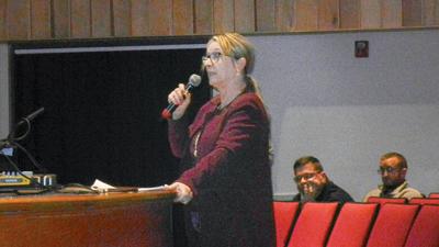Carrie Turner of Providence subdivision spoke during the meeting as a spokeswoman for those protesting the truck stop.