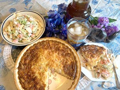 My Leader Yummy: Impossible Ham and Swiss Pie and Seafood Pasta Salad