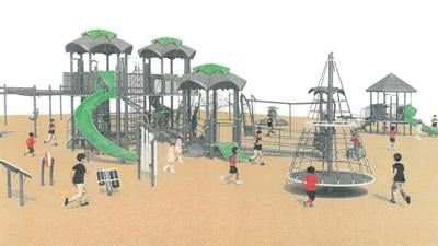 Artist rendering of the new Arnold City Park playground.