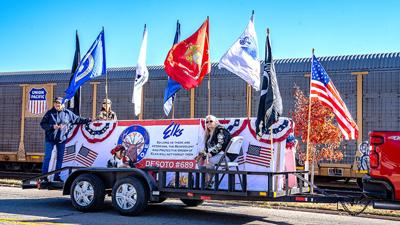 The Elks float in last year’s De Soto Veterans Day Parade.