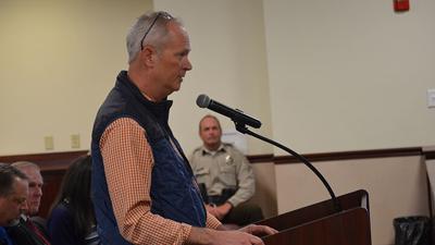 Bill Berthold spoke against a planned development in the Jefferson County portion of Eureka
