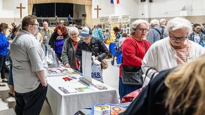 Visitors to the De Soto Senior Expo on April 3 meet with about 30 vendors, participating in prize drawings and learning about local services and businesses.