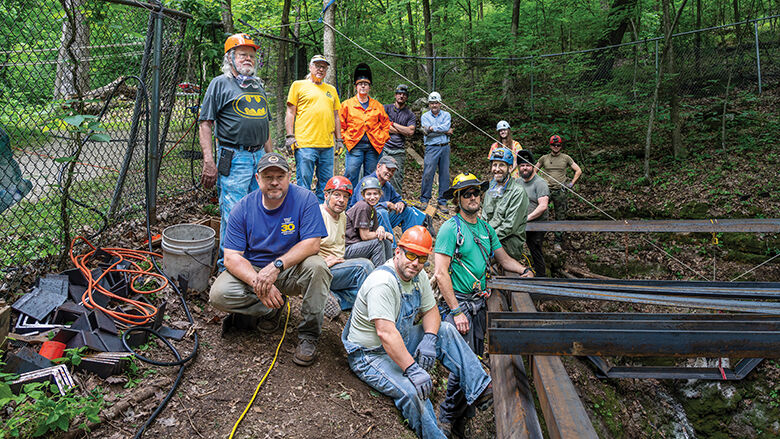 Cavers from the local Meramec Valley Grotto group are restoring the Pleasant Valley Cave.