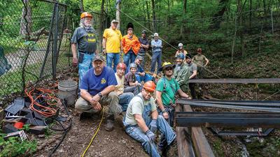 Cavers from the local Meramec Valley Grotto group are restoring the Pleasant Valley Cave.