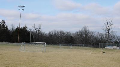 One of the soccer fields at Christine Eoff Memorial Park, formerly known as Baptist Park, near Mapaville.