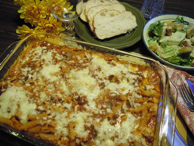 Baked Cheesy Mostaccioli