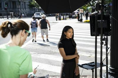 MS NOW White House Correspondent Akayla Gardner prepares to report from a street corner outside the White House grounds after being denied entry on Sept. 19, 2026.