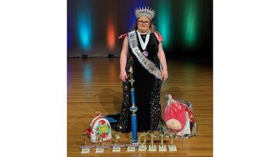 Carli Maucher with her trophies from the Miss Lake of the Ozarks pageant.
