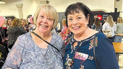 Paula Westbrook, left, and Susan Bond Nardizzi Faith, both of Crystal City, at last year’s fair.
