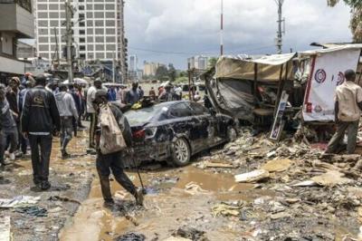 Torrential rains lashed the Kenyan capital Nairobi late Friday