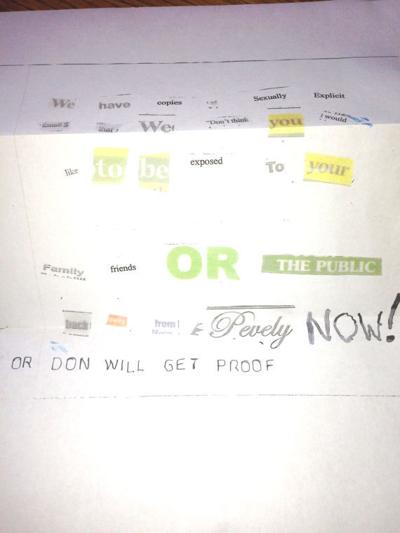 Pevely Kasten blackmail letter