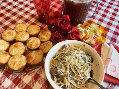 Garlicky Clam and Mushroom Linguine, Dill Rolls