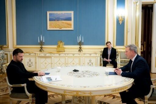 Ukraine's President Volodymyr Zelensky meets with US Secretary of the Army Daniel Driscoll in Kyiv