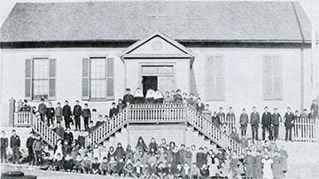 The original St. Rose of Lima Catholic School, which previously had been the church