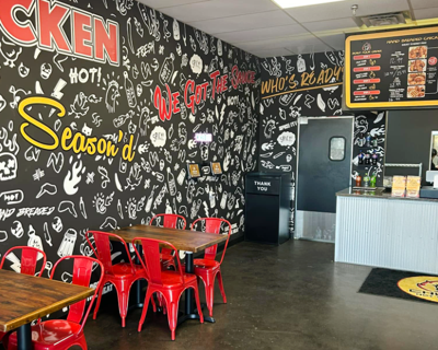 There are six spice levels to choose from at Chuck’s Hot Chicken for sandwiches, chicken strips and wings.