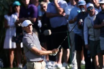 Sweden's Ludvig Aberg fired a nine-under par 63 to grab the lead after the second round of the US PGA Players Championship