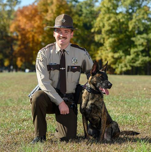 Deputy Logan Smith with his canine, Tedi.