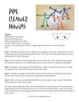 Pipe Cleaner Ninjas instructions