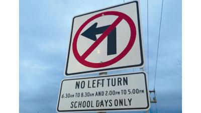 Left turns are no longer allowed from 6:30-8:30 a.m. from Tenbrook Road