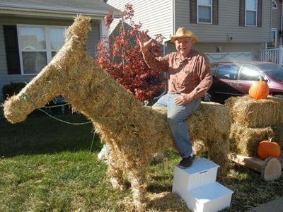Fred Pringle on the Halloween decoration he made.