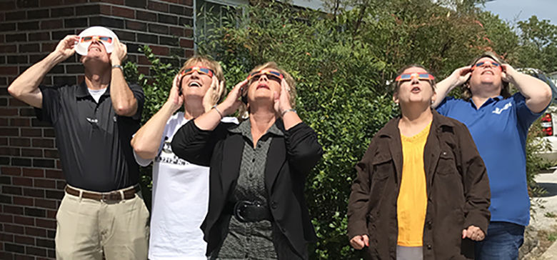 Staff as eclipse starts - LM.jpg