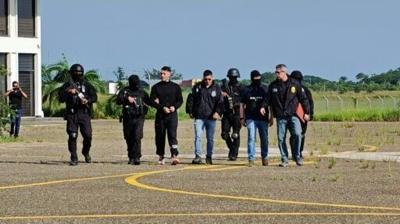 Notorious Latin American narco trafficker Marset (3rd left) has finally been arrested in Bolivia after eluding police for years