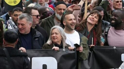 Green Party's Zack Polanski joins London march against the far right and Iran war