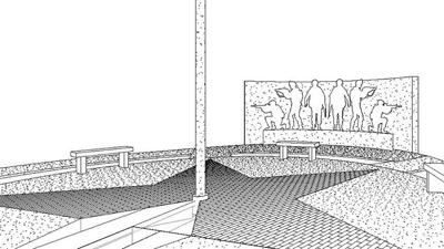 An artist’s rendition of the addition to the Arnold Veterans Memorial.