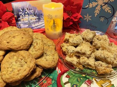 Apricot Bars, Toasted Coconut Toffee Cookies