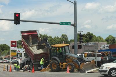 AT&T crews work at Truman Boulevard and Bailey Road in Crystal City.