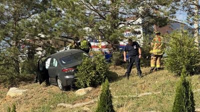 The city of Arnold received this picture of a car that went off Richardson Road and down a steep hill toward two homes on Long Glen Lane.