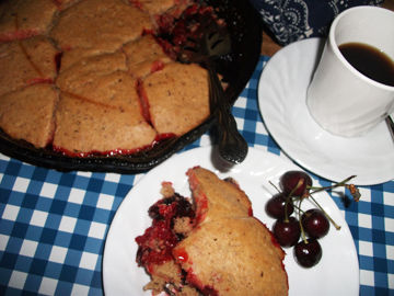 Texas Skillet Cherry Cobbler