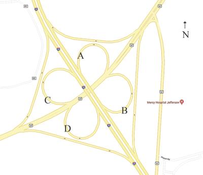 I-55, Hwy. 67 cloverleaf