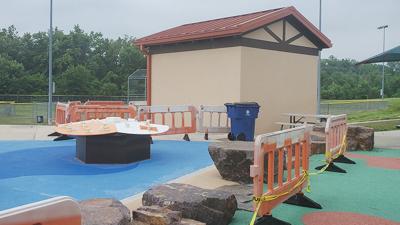 The Bay of Naples Splash Zone at Herculaneum City park is closed due to pipe leakage. There is no estimated date to reopen.