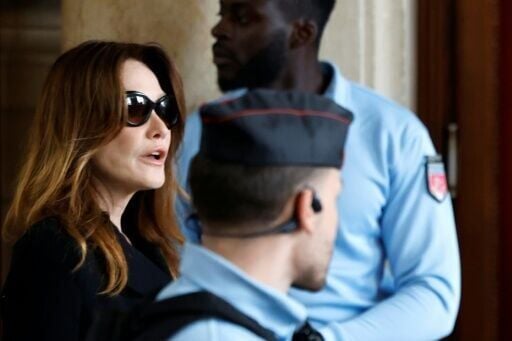 Carla Bruni-Sarkozy, wife of France's former president Nicolas Sarkozy, attended the hearing on her husband's release from prison at the Paris Court of Appeal