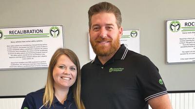 Owners of MasterTech Autoglass in Crystal City, Amanda and Steve Kerley.