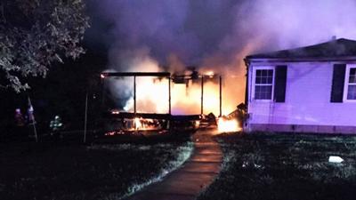 This home on Fountain City Road in the De Soto area was damaged by fire.