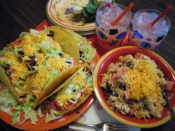 Ranch Chicken Tacos with Bacon Ranch Pasta Salad