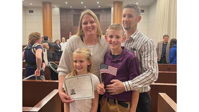 Aida Steiger was sworn in as a U.S. citizen at the Thomas F. Eagleton U.S. Courthouse in St. Louis
