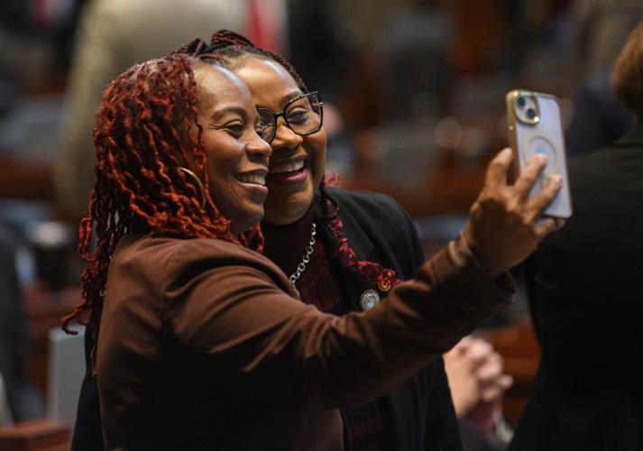 From left, Rep. Kem Smith, D-St. Louis, and Rep. Marla Smith, D-St. Louis
