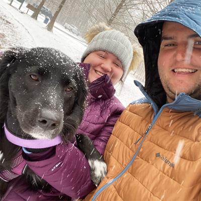 This photo of Poppy Grace and her owners, Taylor and Michael Menteer of the Pevely area, was taken around January 2021 along the Meramec Bottom River in south St. Louis County.