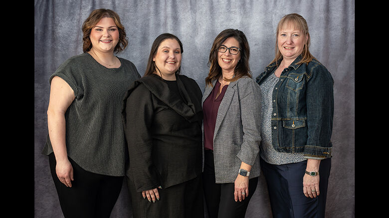 From left are the 2026 Women of Impact Award winners Alexis (Lowery) Counts, Taylor Miller, Jannah Oppermann and Karin Kostich.