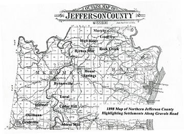 Map of northwest Jefferson County showing old town of Local