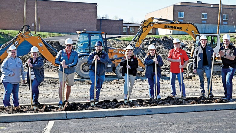 A groundbreaking ceremony for the new competition gym was held on March 27.