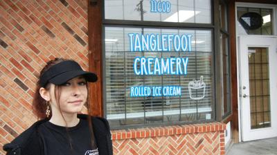 Ryleigh Ramey, manager of Tanglefoot Creamery. The rolled ice cream shop opens at 10 a.m. tomorrow, Jan. 21, in Festus.